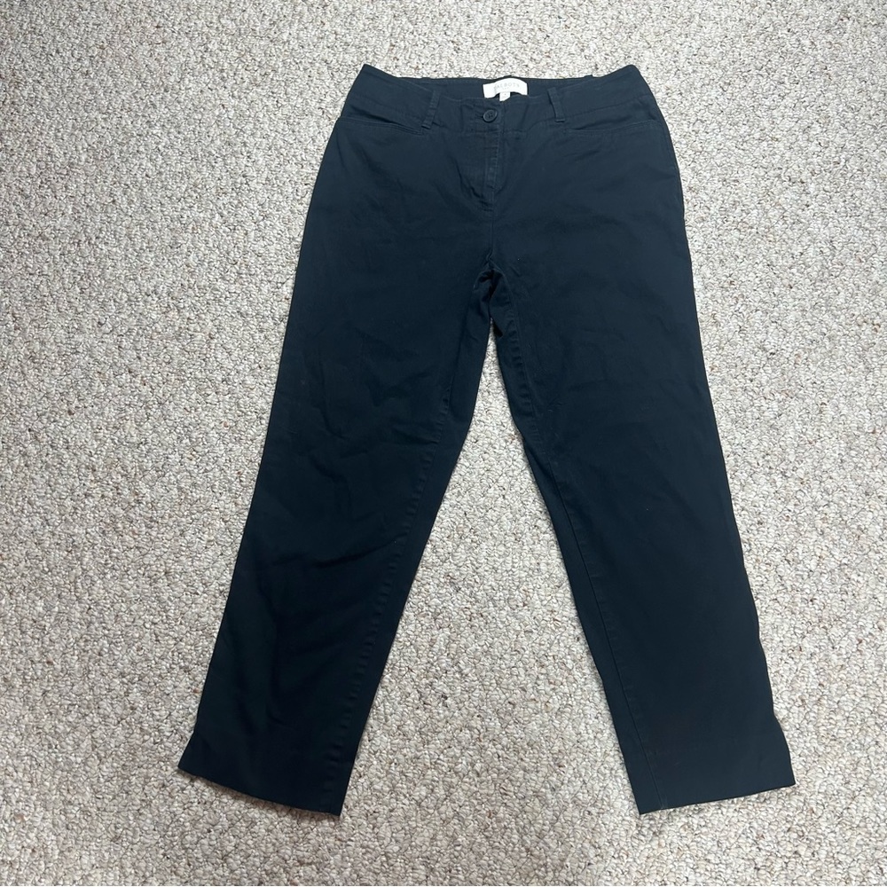 Talbots Barely Boot Black Womens 4 Chino Dress Pants Bootcut Lightweight Crop
